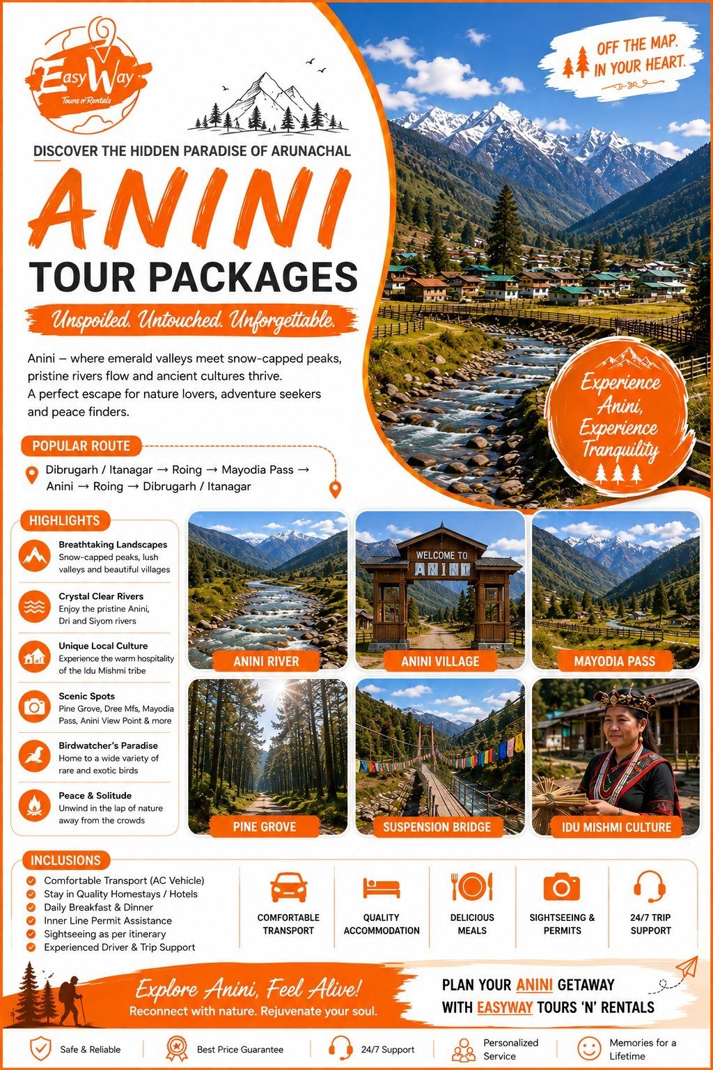 Anini Tour Package from Assam - EasyWay Tours n Rentals
